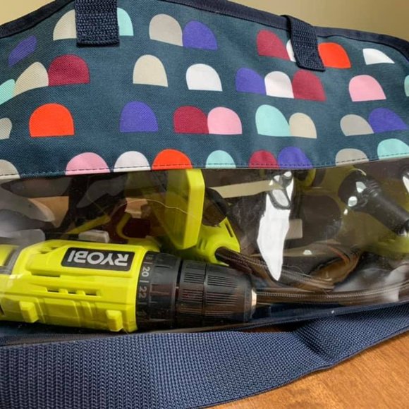 Crossbody Organizing Tote - charcoal and heavy PVC - Picture 15 of 15